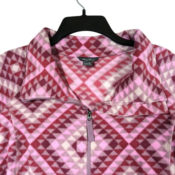 Eddie Bauer Fleece Jacket Full Zip Pink Purple Women's Size XL - Picture 5 of 7